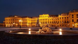 Le palais de Schönbrunn, avec ses fontaines gelée blog Scribendo